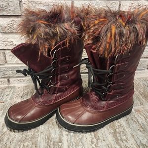 Sorel Women's Joan of Arctic Lux Shearling Boot BURGUNDY 9